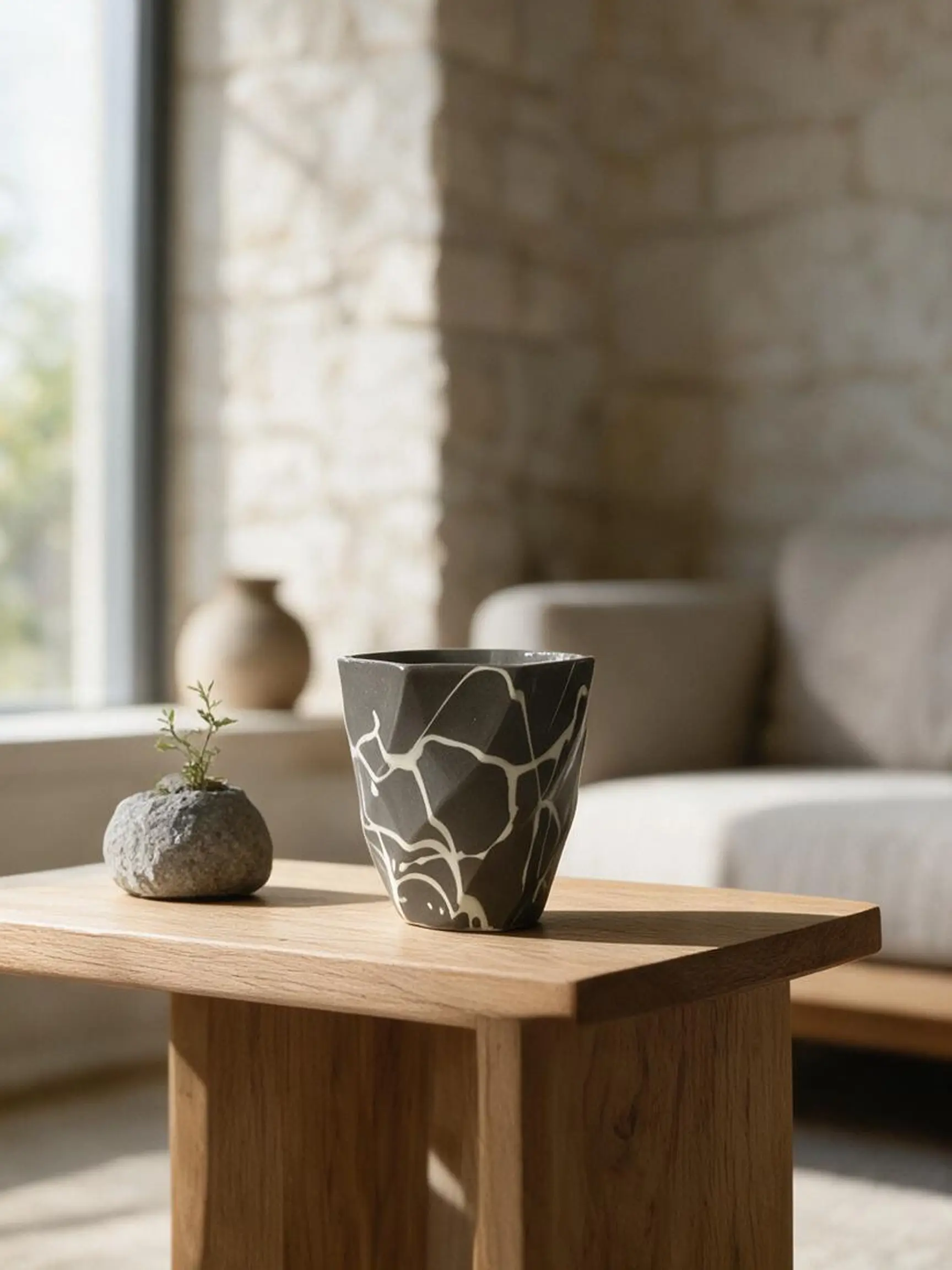 Trace Antrasit Kahve Kupası M — Trace koleksiyonu, stoneware