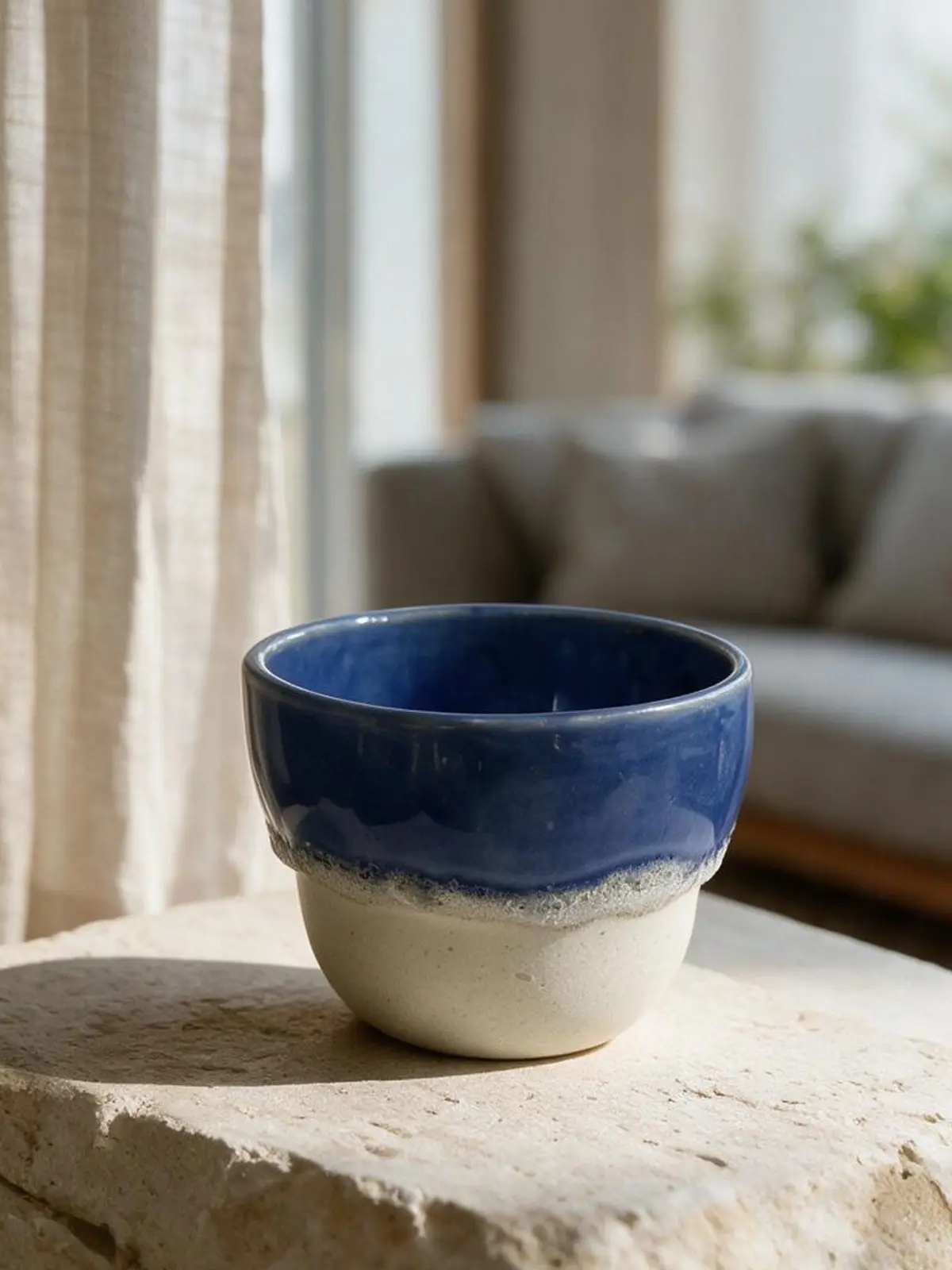 Wave Kum Dokulu Bombe Kahve Kupası — Wave koleksiyonu, stoneware